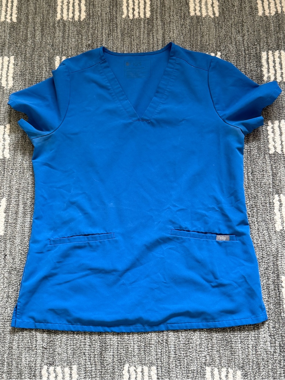 Figs Women’s V-Neck Top in Royal Blue